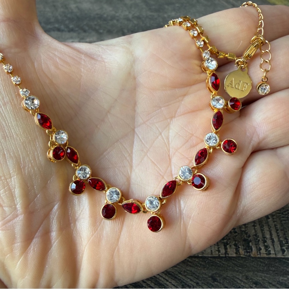Vintage Art De France Gold Swarovski Necklace